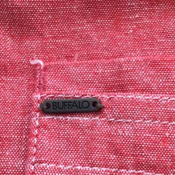 Buffalo Men's Red Button Down Long Sleeve Shirt Size L  washable   #547 - Picture 5 of 9